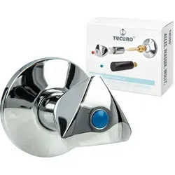 tecuro Hahnoberteil Sanitäroberteil 1 Zoll, mit Griff und Rosette, für Unterputz-Ventile - blau/rot