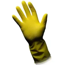 Haushaltshandschuhe Ampri Clean Comfort L gelb Gr. 9, puderfrei, velourisiert, lebensmittelgeeignet 01152-L