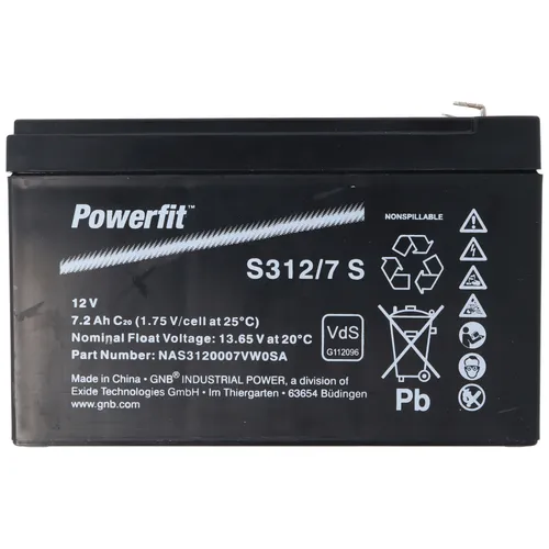 Exide Powerfit S312/7 SR PB Blei Akku 12V 7200mAh von Exide