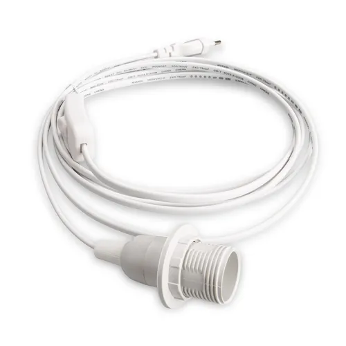 E14 Lampenfassung mit Schalter Netzkabel 5m 500WS weiß