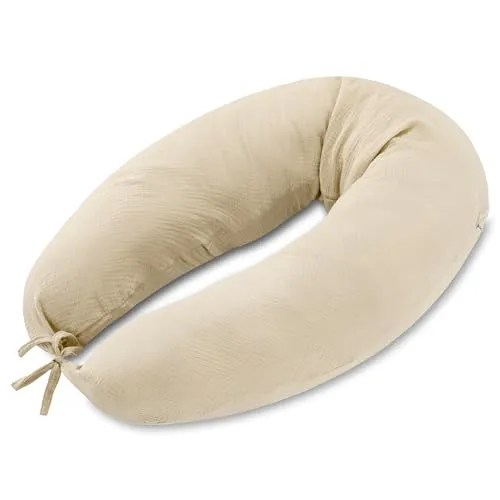 Totsy Baby Seitenschläferkissen Schlafkissen für Seitenschläfer 190 cm - Kuschelkissen Pregnancy Pillow Pillows for Sleeping Lagerungskissen Langes Kissen mit Musselin Bezug Oeko-Tex