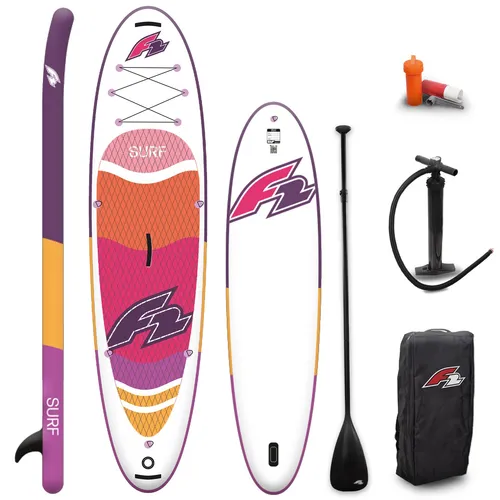 F2 I-SUP SURF Woman - Plum - 10'6 x 31 x 6 inkl. Paddel - Damen Stand up Paddel Board in Plum, Größe: 323x79x15 cm. Ideal für entspannte Ausflüge auf dem Wasser, inklusive Paddel für sofortigen Einsatz.