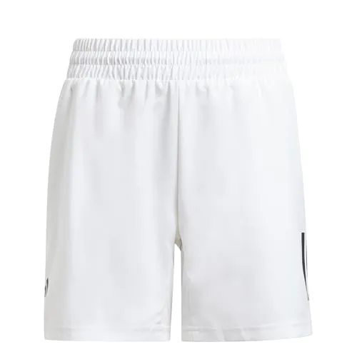 adidas Boy's Boys Club Tennis 3-Stripes Shorts, White, 7-8 Years