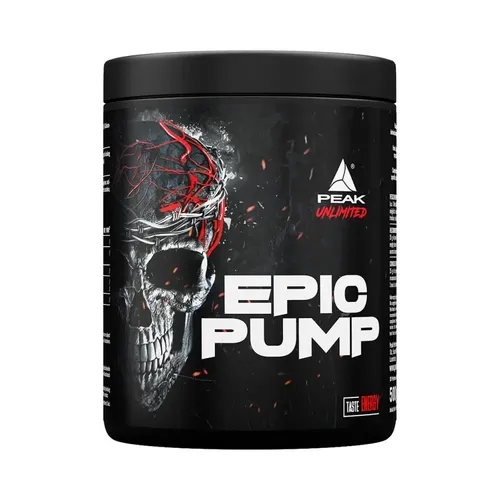 Peak Epic Pump 500g Energy Geschmack - Sportnahrung mit 16.000 mg NO-Präkursoren pro Portion für maximale Leistung und Energie beim Training.