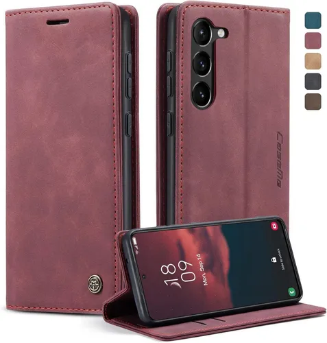 Samsung Galaxy S23 5G Handyhülle Weinrot Leder Klapphülle - Elegante Klapphülle in Weinrot für das Samsung Galaxy S23 5G mit praktischem Kartenfach. Schützt Ihr Smartphone stilvoll und bietet zusätzlichen Stauraum.