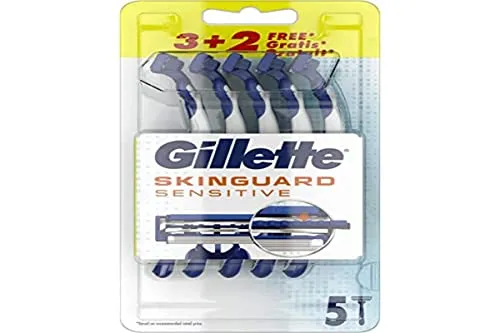 Gillette SkinGuard Sensitive Einwegrasierer, klinisch getestet für empfindliche Haut, 5 Stück