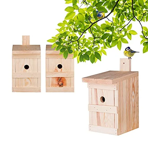 BigDean Nistkasten für Meisen – Massivholz Vogelhaus 27x17x17cm