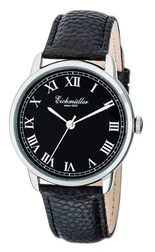 Eichmüller Quarzuhr Klassische Herrenuhr RE1099 Silberfarben/Schwarz 40 mm - Elegante Herrenarmbanduhr mit 40 mm Gehäusedurchmesser und klassischem Design. Das robuste Mineralglas und die 3 ATM Wasserdichtigkeit machen sie ideal für den täglichen Einsatz.