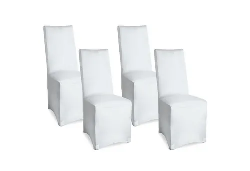 Beautissu Stuhlhusse Leona 4er Set, Stretch in Weiß in weiß von Beautissu