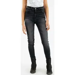 Rokker Tech High Waist Damen Motorrad Jeans, schwarz-grau, Größe 29 - Hochabriebfeste Motorradjeans im modernen Five-Pocket Style, ideal für stilvolle Fahrten. Atmungsaktiv und komfortabel, perfekt für heiße Tage.