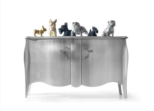 Elegantes Silbernes Sideboard aus Holz für Esszimmer & Wohnzimmer