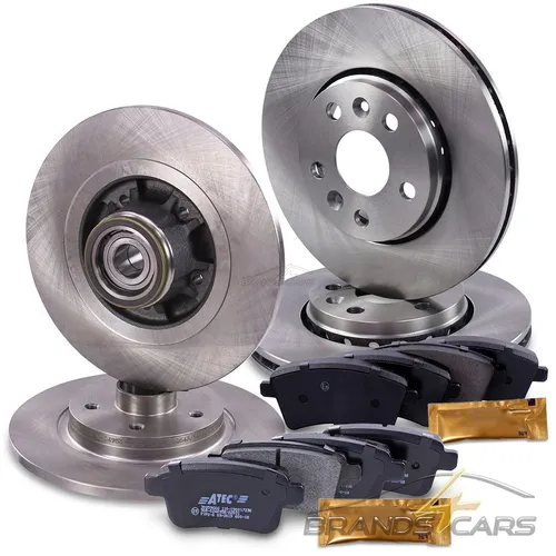 ATEC BREMSSCHEIBEN + BREMSBELÄGE VORNE + HINTEN FÜR RENAULT KANGOO BE BOP