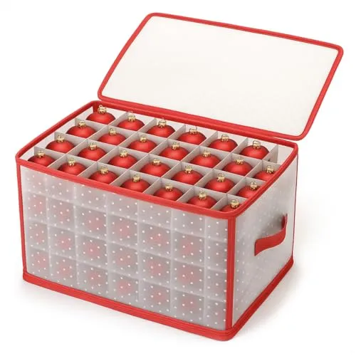 com-four® Aufbewahrungsbox für 112 Weihnachtskugeln - Christbaumschmuck-Sortierbox - Christbaumkugeln- und Weihnachtsdeko-Organizer - Aufbewahrung für Weihnachtsschmuck
