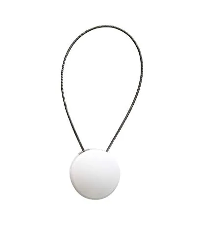 Magnet Clip - Dekomagnet - Ø 28 mm mit Drahtschlaufe - z.B. zum Raffen von Gardinen, weiß