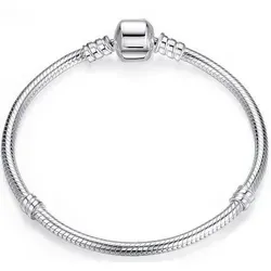 PANDACHARMS Charm Armband 19cm, 925er Sterling Silber, passt zu Pandora - Silber
