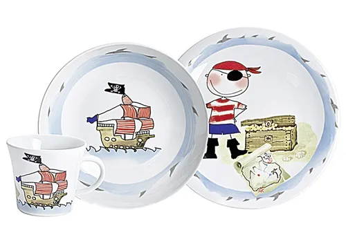 KAHLA Kinder-Geschirrset Schatzpirat Porzellan 3teilig von Kahla