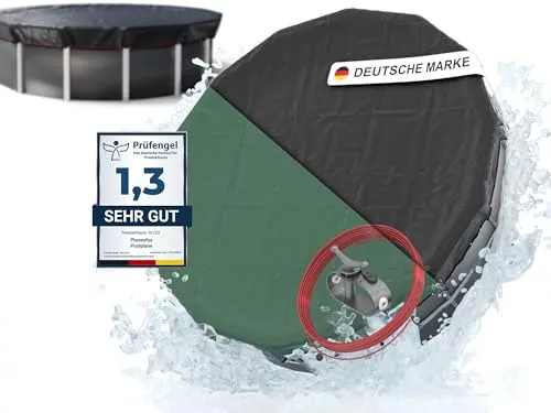 Planenfux® Poolabdeckung rund 550 cm | 2-in-1 Solar- und Winterabdeckung - Poolabdeckung aus 200g/m² PE Material, UV-resistent und langlebig. Hält Wind und Wetter stand, reduziert Wasserverdunstung und schützt vor Schmutz.