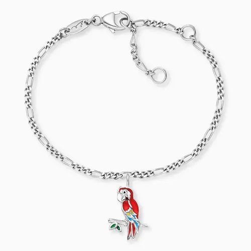 Herzengel Kinder Armband 925er Silber Papagei Emaille – Mädchen Schmuck