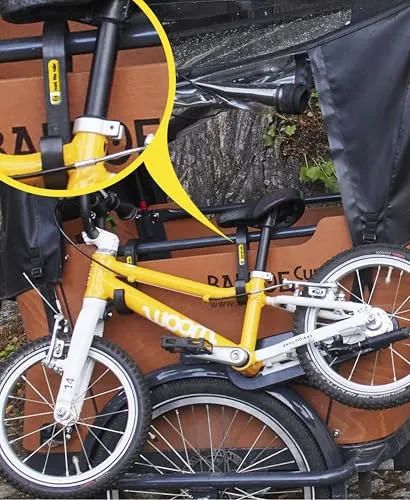 Frank Bike Holder S | Kinderfahrrad-Halterung für Lastenrad - Fahrradträger für Laufräder und Kinderfahrräder, ideal für Babboe, Bakfiets und Muli Cargobikes – sorgt für Ordnung und Sicherheit beim Transport.