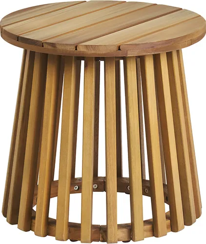 Runder niedriger Gartentisch NASSAU aus Massivholz D40 cm