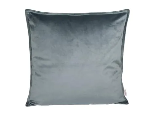 beties - Samt&Sonders-Serie - Kissenhülle ca. 40x40 cm; in Stein-grau mit dekorativer Jeansnaht aus deutschem Unternehmen in hochwertiger Qualität