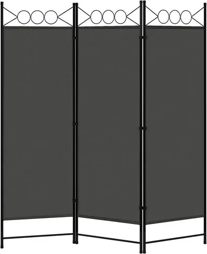 Woltu Paravent - Klappbarer Raumteiler und Sichtschutz - Paravent aus dunkelgrauem Polyestergewebe, faltbar und einfach selbst zu montieren. Ideal für flexible Raumgestaltung und als Sichtschutz.