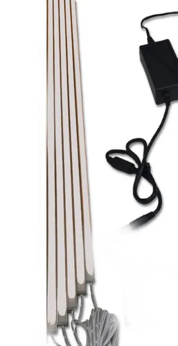 XENON LED Dekolicht 3849 - Leuchtfiguren mit 5x50cm LED-Leuchte in schwarz, ideal für Akustik-Holz-Paneele, energieeffizient und einfach zu installieren – schaffen Sie ein stilvolles Ambiente!