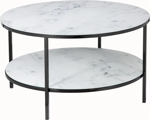 SalesFever Couchtisch mit 2 Ablagen Ø 80 cm in weiß von SalesFever