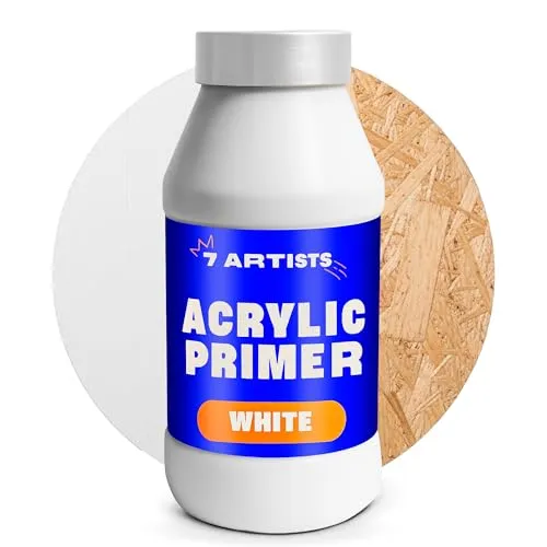 Artists Acrylic Primer Weiß 1000 ml – Acryl Gesso Grundierung für Leinwand, Holz, Papier, Stein | Primer Acryl Grundfarben | Acrylic Gesso für Acrylfarben, Ölfarben, Aquarellfarben 7