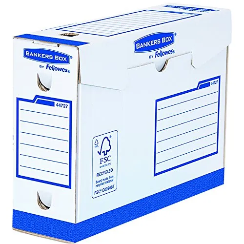 Bankers Box 4472702 Heavy Duty Archivschachtel 20er Pack - Bürobedarf: Ablageboxen aus 100% recyceltem Karton, ideal für die sichere Aufbewahrung von A4 und A4+ Dokumenten mit praktischen Beschriftungsfeldern.