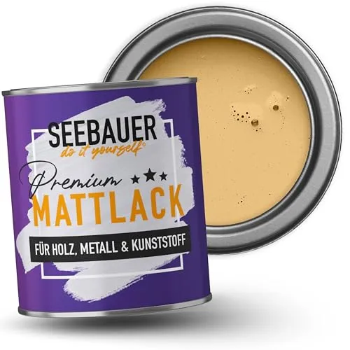 SEEBAUER diy Mattlack Orange 375ml - Hochwertiger Hybrid-Lack für Innen & Außen - Hochwertiger Mattlack mit Hybrid-Technologie für Holz, Metall und Kunststoff. Extrem robust, schnelltrocknend und geruchsneutral - ideal für Möbelprojekte und sensible Bereiche.