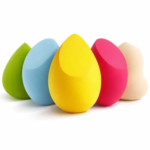 LAC FOR YOU Beauty Blender Make Up Schwamm 5-er Set – Latexfreie Schminkschwamm Gesicht, Verschiedene Formen & Schnitte für Präzises Auftragen Von Flüssiger Foundation & Concealer