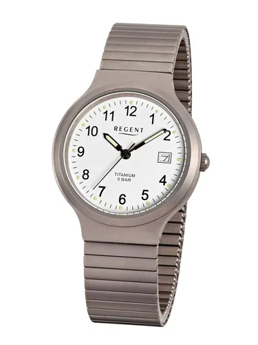 Regent VOLL-TITAN F-300 Herrenuhr - Armbanduhren für Herren mit 5 BAR Wasserdichtigkeit, hypoallergenem Titan und großem Zifferblatt für optimale Ablesbarkeit.