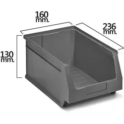 Graue stapelbare Schublade No52 236x160x130 mm. (2/6)