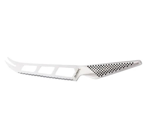 GLOBAL Zubereitungsmesser Käsemesser 14 cm GS-10 - Spickmesser für alle Käsesorten, mit superscharfem Wellenschliff und ergonomischem Griff für müheloses Schneiden ohne Festkleben.