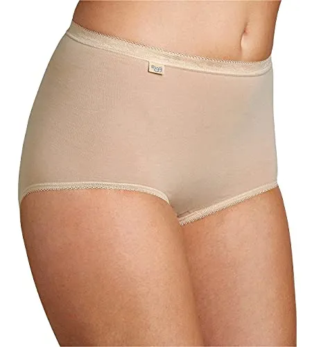 sloggi Slip Basic+ Maxi 3P - Perfekter Sitz in Beige (Größe 50) - Funktionsunterwäsche, aus 95% Baumwolle und 5% Elasthan für einen elastischen, weichen Tragekomfort. Maschinenwaschbar und trocknergeeignet für einfache Pflege.