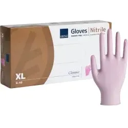 ABENA® Sensitive Nitril Einweghandschuhe, pink 290734 , 1 Packung = 100 Stück, Größe XL