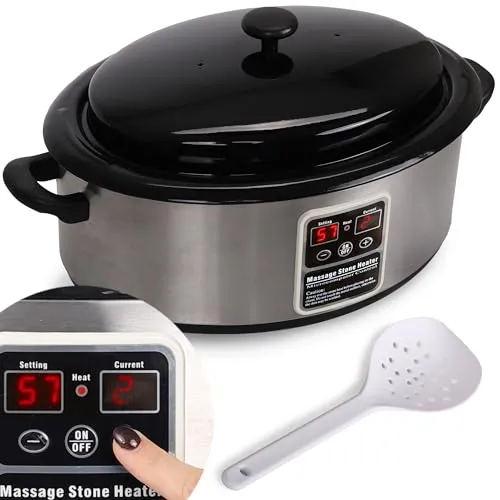 HABYS Hot Stone Steinerwärmer 6L | Professionelles Wärmegerät für Massage - Ideal für Hot Stone Massagen: Digitale Temperaturregelung von 0°C bis 70°C für eine sichere und effiziente Anwendung. Hochwertiges Gehäuse aus rostfreiem Stahl sorgt für Langlebigkeit und Hygiene.