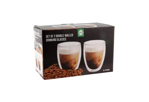 Neuetischkultur Thermoglas 2er Set – doppelwandige Teegläser ohne Henkel