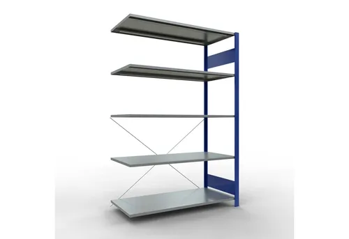 Schulte Anbauregal 12765-130-B, Schwerlastregal mit 5 Metallböden - Werkstatteinrichtung mit 5 höhenverstellbaren Metallböden, Fachlast bis 150 kg, ideal für maximale Stabilität und Lagerkapazität.