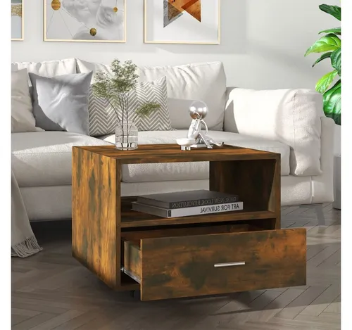 Stylischer Couchtisch aus Räuchereiche 55x55 cm von furnicato