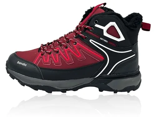 Nowaland Unisex Outdoor Winter Wanderschuhe mit Warmfutter, rutschfeste Trekking Stiefel, Wasserabweisende Softshell Schuhe für Damen & Herren