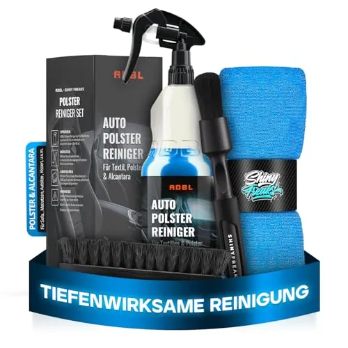 Shiny Freaks Polsterreiniger Set fürs Auto: ADBL Bonnet (1L) + Bürste + chemicalworkz Detailing-Pinsel Mikrofasertuch – Textil & Polster Reiniger für Autositze, Teppiche, Sofa & Couch