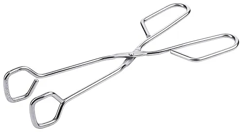 Zange Grillzange aus Edelstahl – Profi-Grillzange mit geriffelten Greifflächen (23 cm)