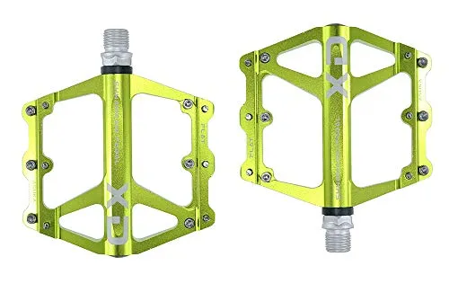 FrontStep General Aluminium Non-Slip Pedals Lightweight Bicycle Pedals with Cr-Mo Steel Spindle for MTB/Mountain Bike Pedal/BMX Pedal (Green)