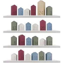 Remember Adventskalender Dorf (24-tlg) - Adventskalender mit 24 farbenfrohen Häuschen, einfach zusammensteckbar und ideal zum Befüllen mit kleinen Geschenken oder Süßigkeiten, perfekt für eine festliche Weihnachtsdekoration.