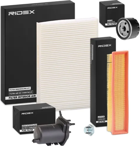 RIDEX Filterset Inspektionspaket Filtersatz für RENAULT CLIO II (BB0/1/2, CB0/1/2) KANGOO (KC0/1) KANGOO Express (FC0/1) CLIO II Kasten (SB0/1/2)
