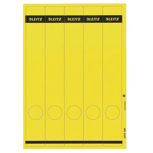 LEITZ 125 Ordneretiketten 1688-15 gelb - Zubehör Ordner - PC-beschriftbare und selbstklebende Ordneretiketten für eine farbenfrohe und übersichtliche Organisation Ihrer Ordner, blickdicht und kompatibel mit verschiedenen Druckern.