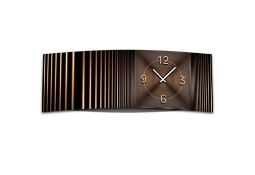 dixtime Wanduhr XXL 3D Optik abstrakt Bronze 30x90 cm