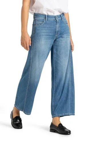 Cambio Stretch-Jeans Palazzo patch cropped - Stylische Stretchjeans in Größe 38/28, aus hochwertiger Baumwolle und Lyocell für optimalen Tragekomfort und perfekte Passform.